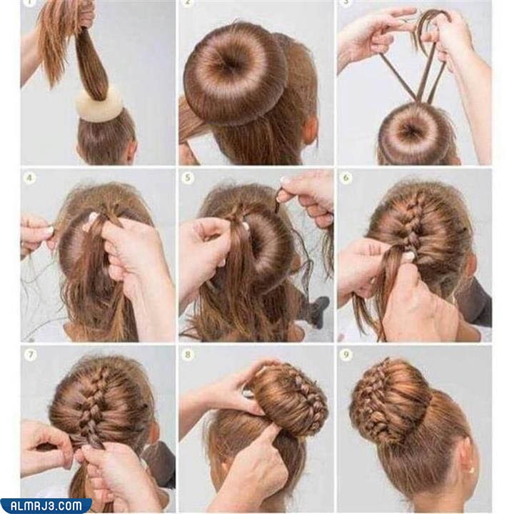 صور تسريحات شعر للمدرسة للشعر المتوسط بالخطوات