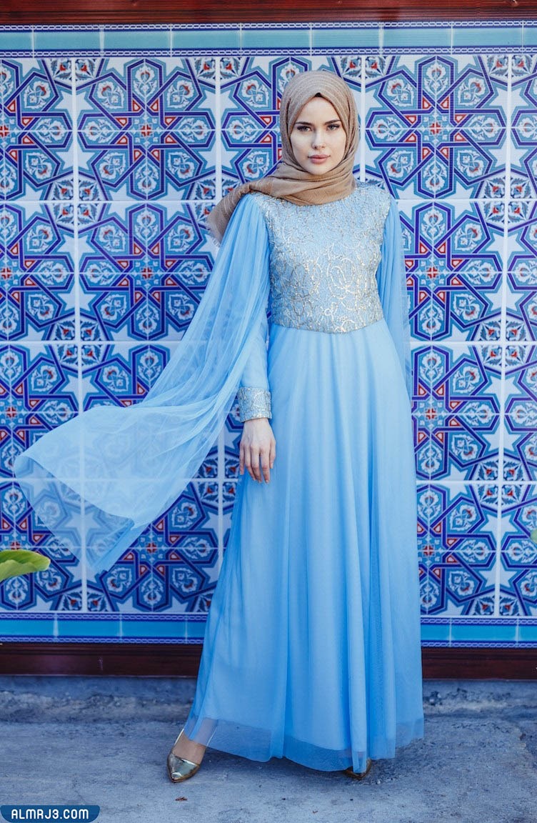 فساتين دانتيل سهرة محجبات