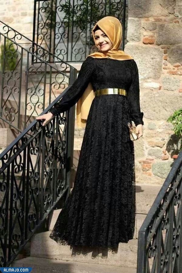 فساتين دانتيل سهرة محجبات