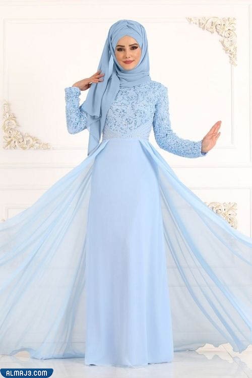 فساتين دانتيل سهرة محجبات