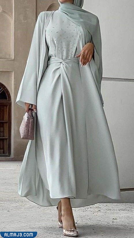 فساتين محجبات خروج تفصيل 2022 بالصور