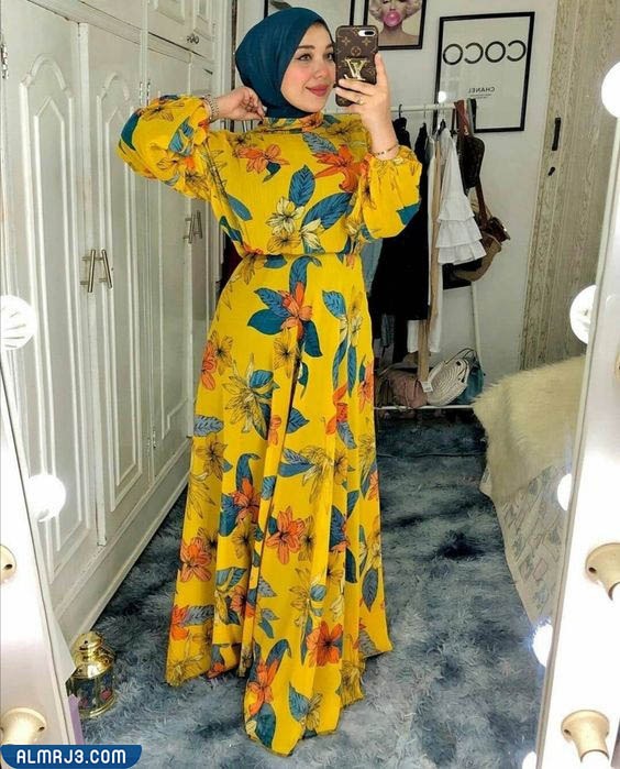 فساتين محجبات خروج تفصيل مشجرة