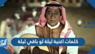 كلمات اغنية ليلة لو باقي ليلة