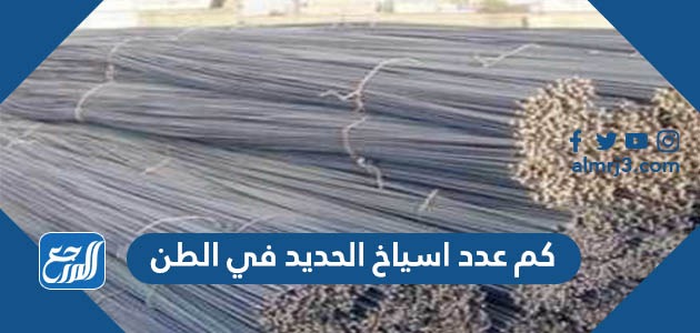 كم عدد اسياخ الحديد في الطن