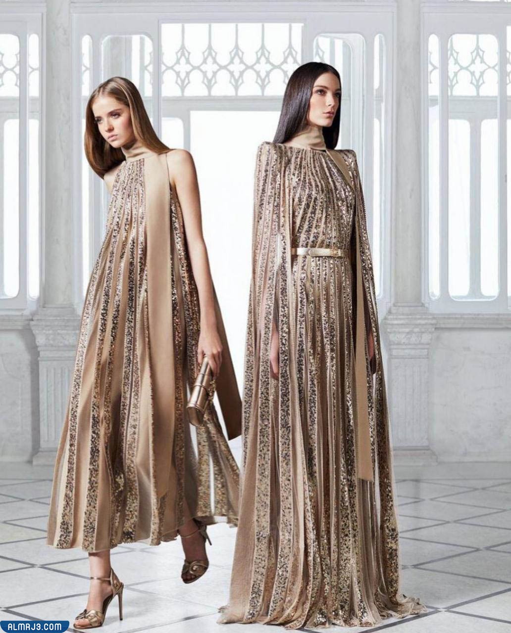 فساتين سهرة لامعة بالترتر لغير المحجبات