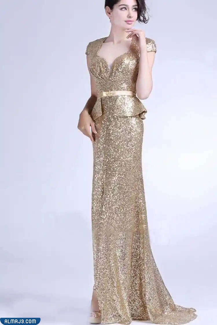 فساتين سهرة لامعة بالترتر لغير المحجبات