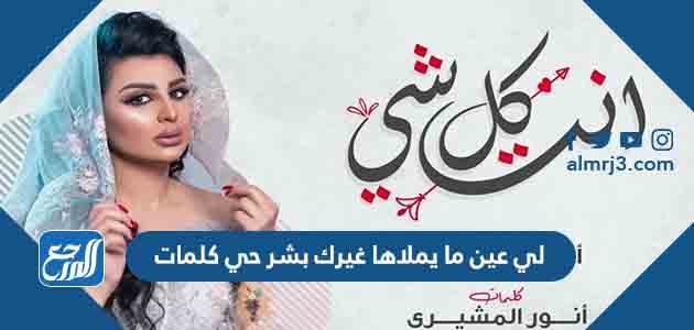 لي عين ما يملاها غيرك بشر حي كلمات