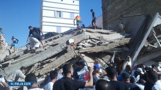 صور لموقع سقوط مبنى اللويبدة