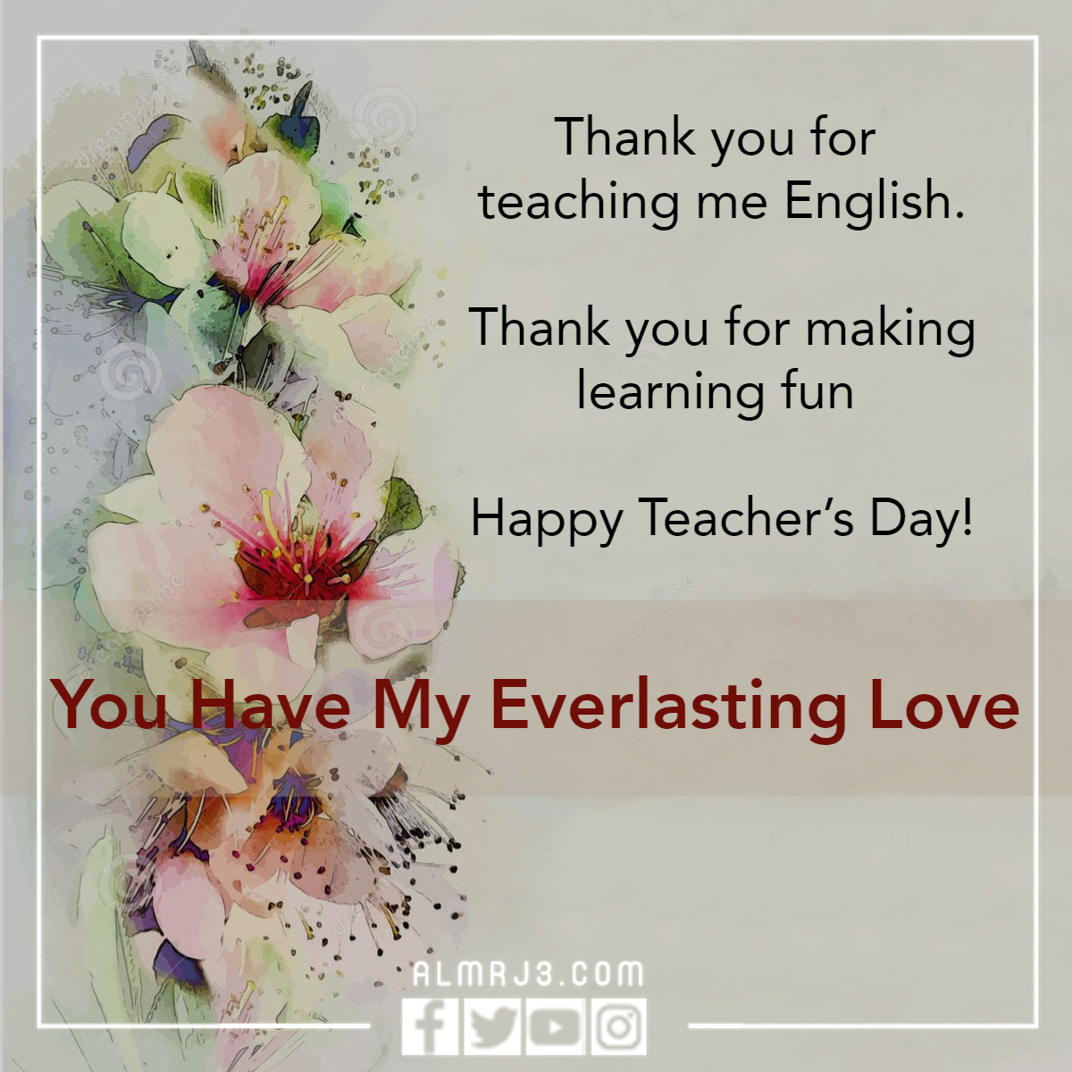 عبارات تهنئة بيوم المعلم بالإنجليزي