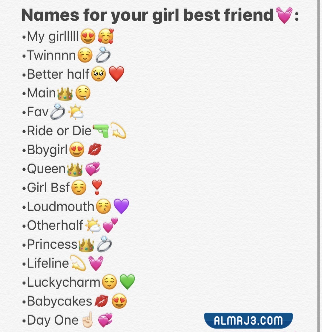 أسماء بيست فريند بالإنجليزي بالصور