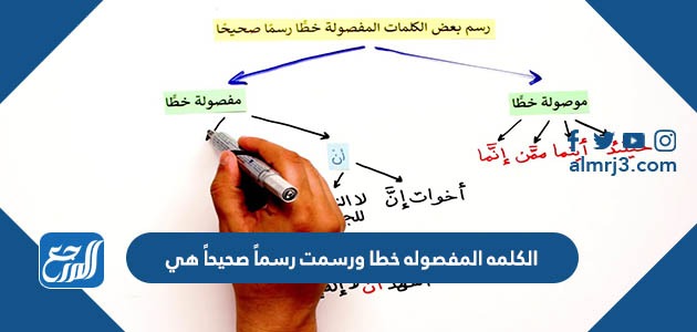 الكلمه المفصوله خطا ورسمت رسماً صحيحاً هي