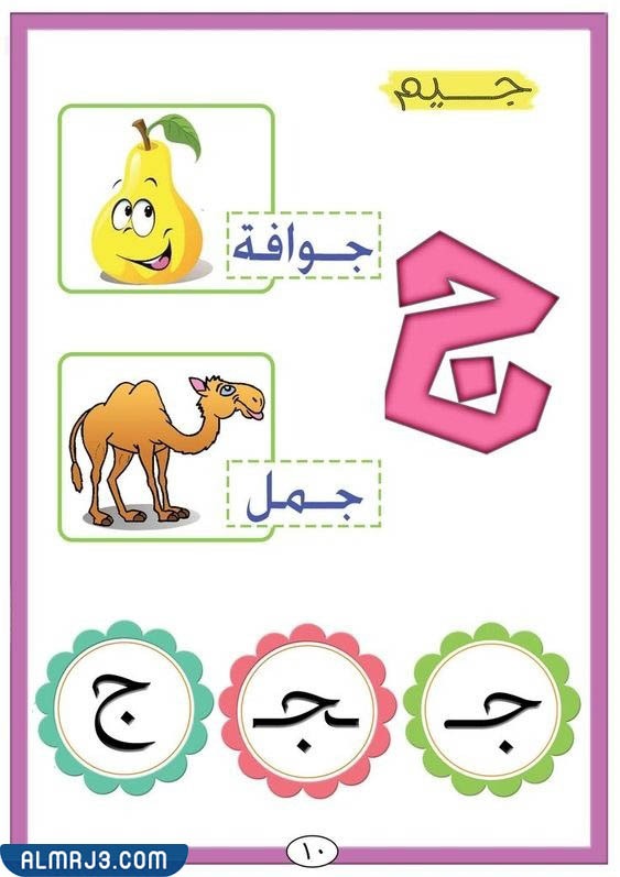 بطاقات الحروف العربية مع الصور
