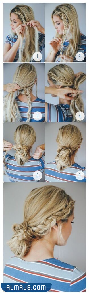 تسريحة ربط الشعر باستخدام الشعر ذاته