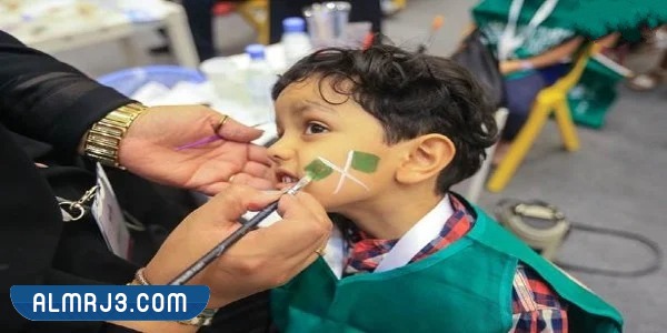 تصاميم وصور رسم على الوجه اليوم الوطني 92 مميزة جدا