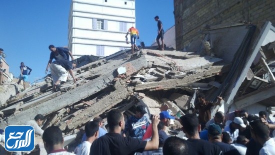 صور انهيار عمارة اللويبدة بعمان