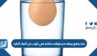 عند وضع بيضه مسلوقه ساخنه في كوب من الماء البارد