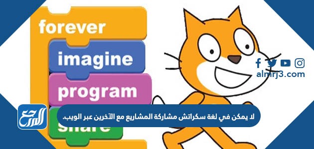 لا يمكن في لغة سكراتش مشاركة المشاريع مع الآخرين عبر الويب.