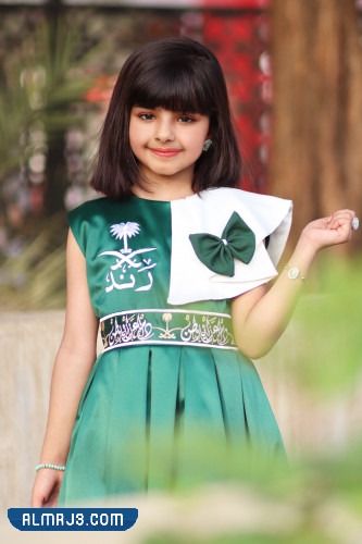 لبس اليوم الوطني السعودي 92 للاطفال ، أفكار لبس اليوم الوطني للبنات