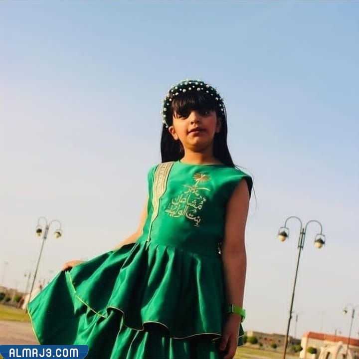 لبس اليوم الوطني السعودي 92 للاطفال ، أفكار لبس اليوم الوطني للبنات