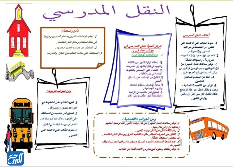 مطويات عن الأمن والسلامة في الحافلة المدرسية 2022