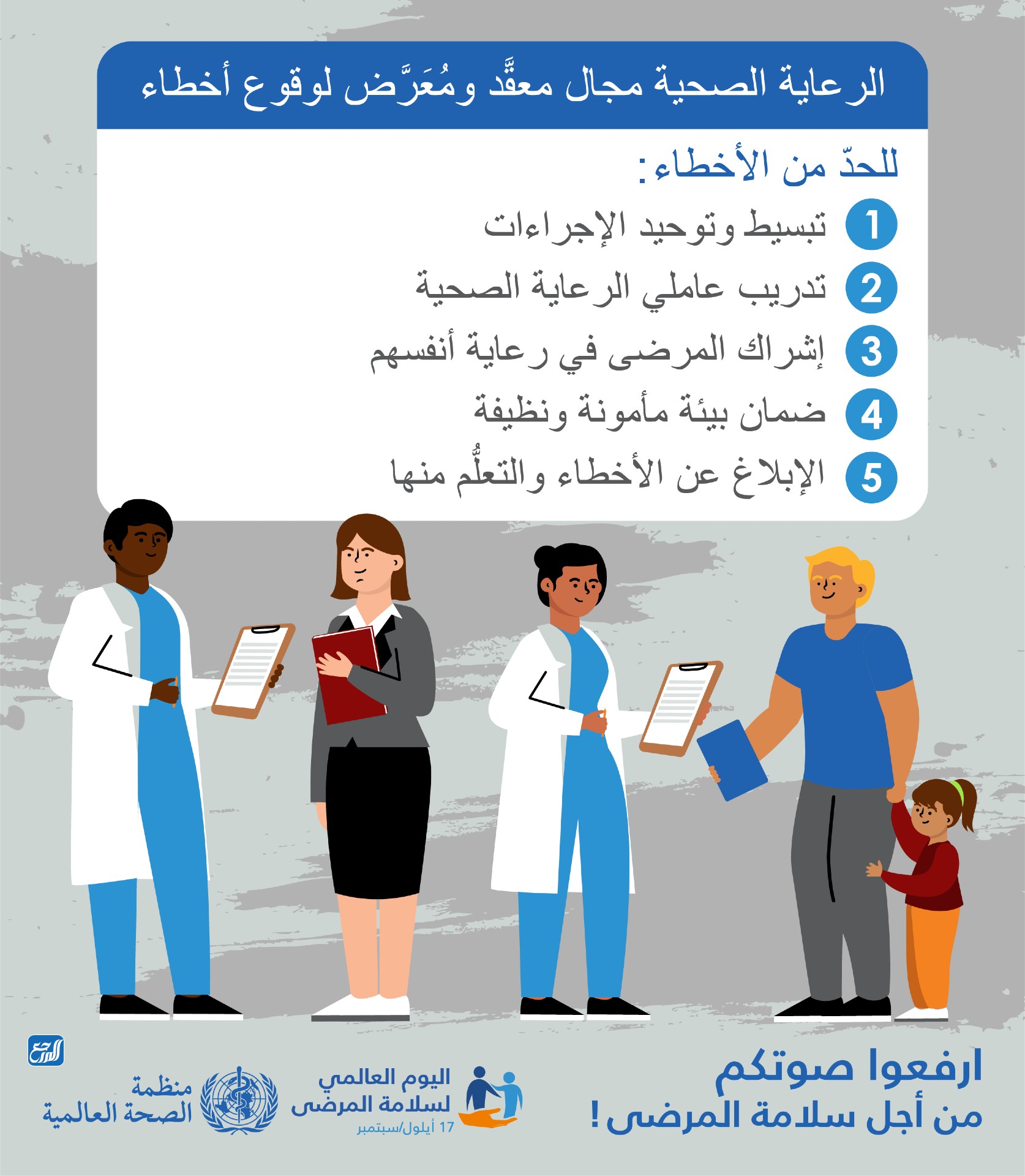 مطوية عن اليوم العالمي لسلامة المرضى