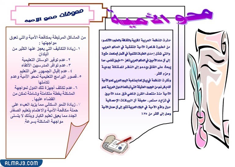 مطوية عن محو الأمية مميزة جاهزة للطباعة