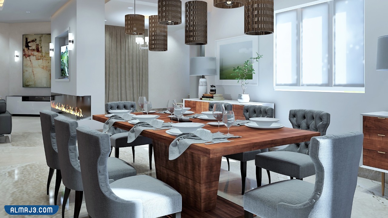 صور ديكورات غرفة طعام مفتوحة على الصالة 2023
