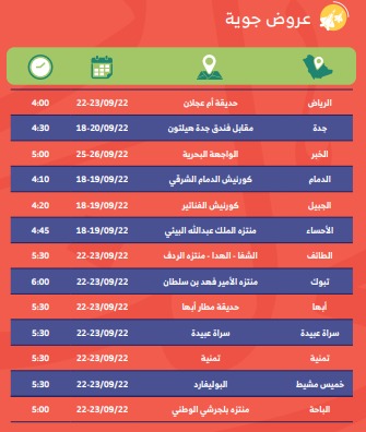موعد عرض الطائرات في اليوم الوطني في تمنية 92 الساعة كم
