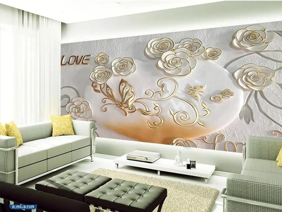 ورق جدران ثلاثي الابعاد للمجالس 2023 فخم