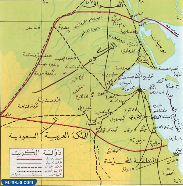 خريطة الكويت قديما وحديثا
