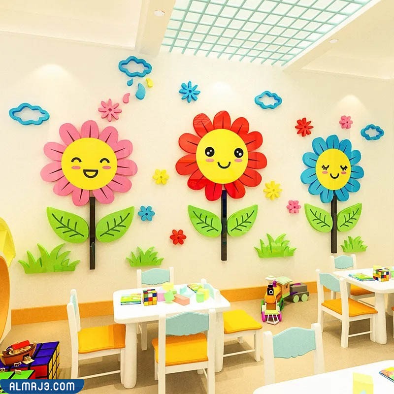 أفكار تزيين الجدران بالبالونات والشرائط الملونة