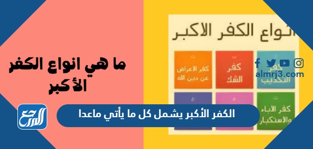 الكفر الأكبر يشمل كل ما يأتي ماعدا