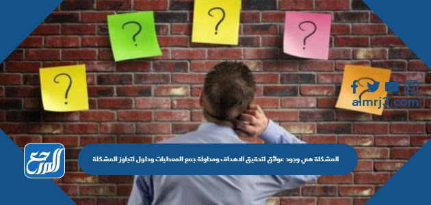 المشكلة هي وجود عوائق لتحقيق الاهداف ومحاولة جمع المعطيات وحلول لتجاوز المشكلة