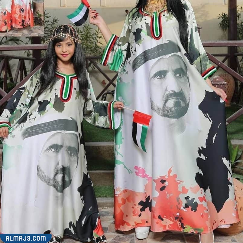 تصاميم فساتين سهرة وعباءات بألوان العلم الإماراتي بالصور