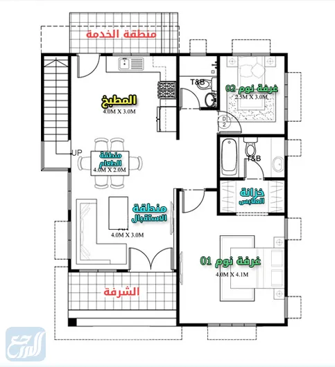 تصميم منزل دور واحد اقتصادي