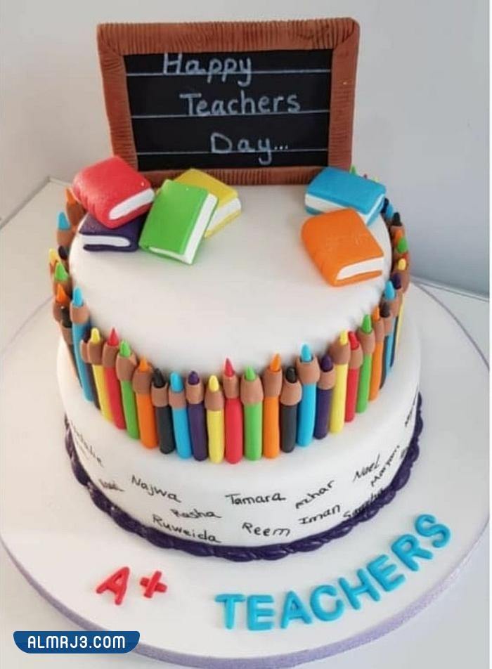 تصميمات كيكات يوم المعلم 1444
