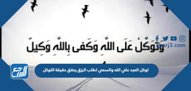 توكل العبد علي الله والسعي لطلب الرزق يحقق حقيقة التوكل.