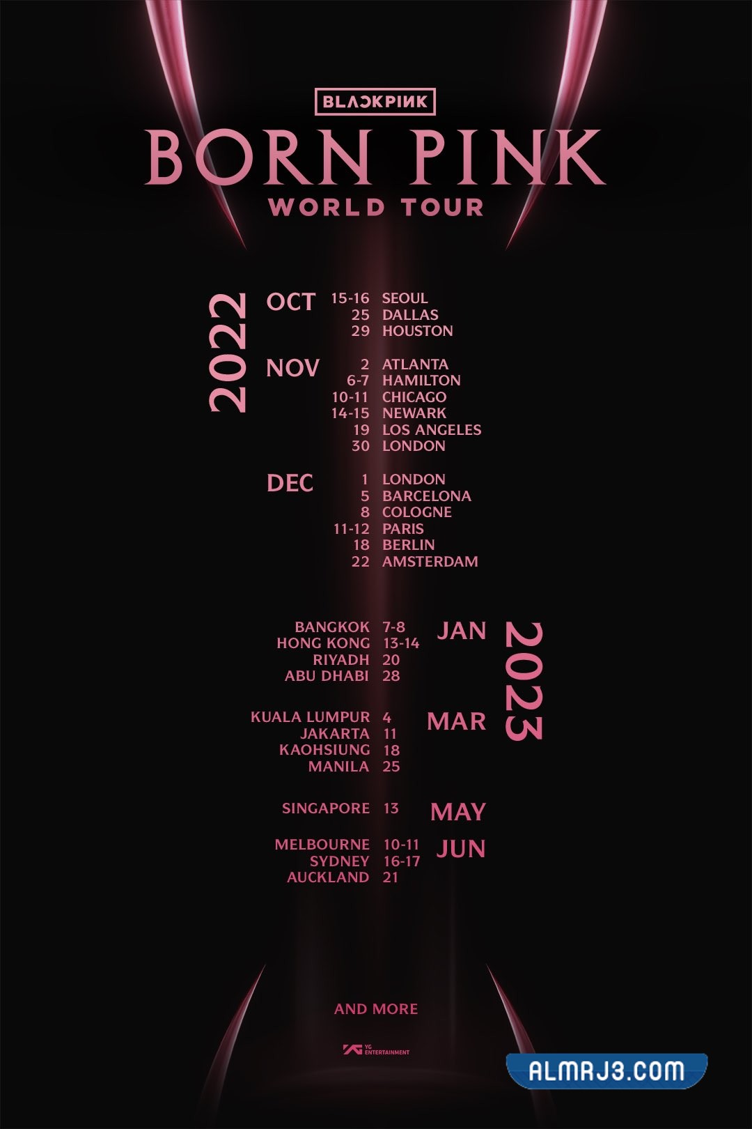 جدول حفلات بلاك بينك 2022-2023