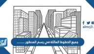 جميع الخطوط المائلة في رسم المنظور ……..