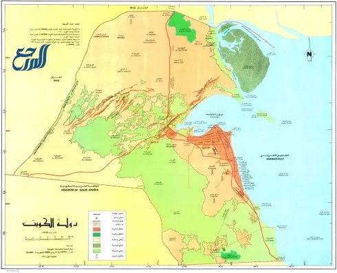 خريطة تضاريس دولة الكويت