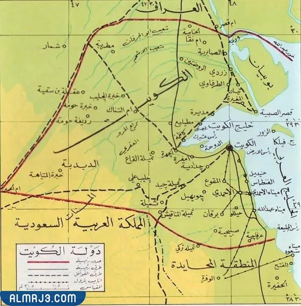 خريطة تضاريس دولة الكويت