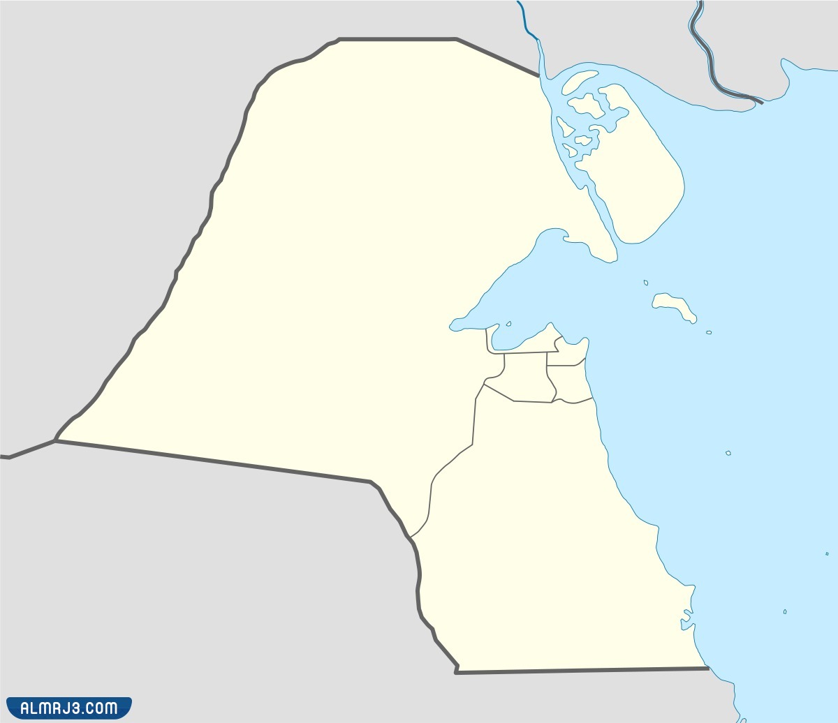 خريطة دولة الكويت الصماء
