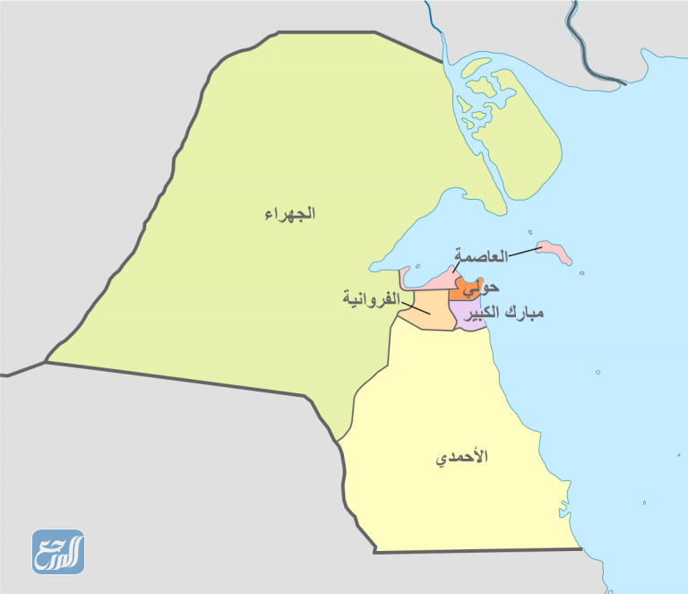 خريطة مناطق الكويت بالتفصيل