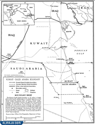 خرِيطة المنطقة السعودية الكويتية المحايدة