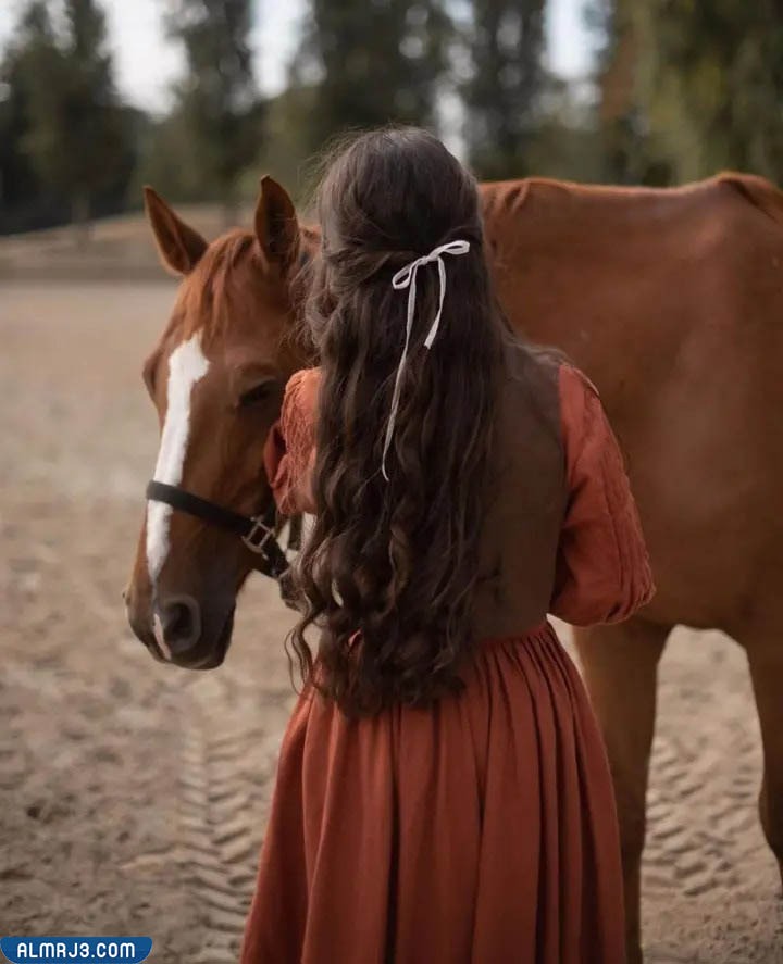 خلفيات خيول مع بنات