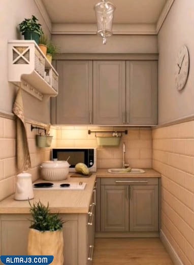 أشكال ديكورات مطبخ عصرية للمطابخ الصغيرة والضيقة