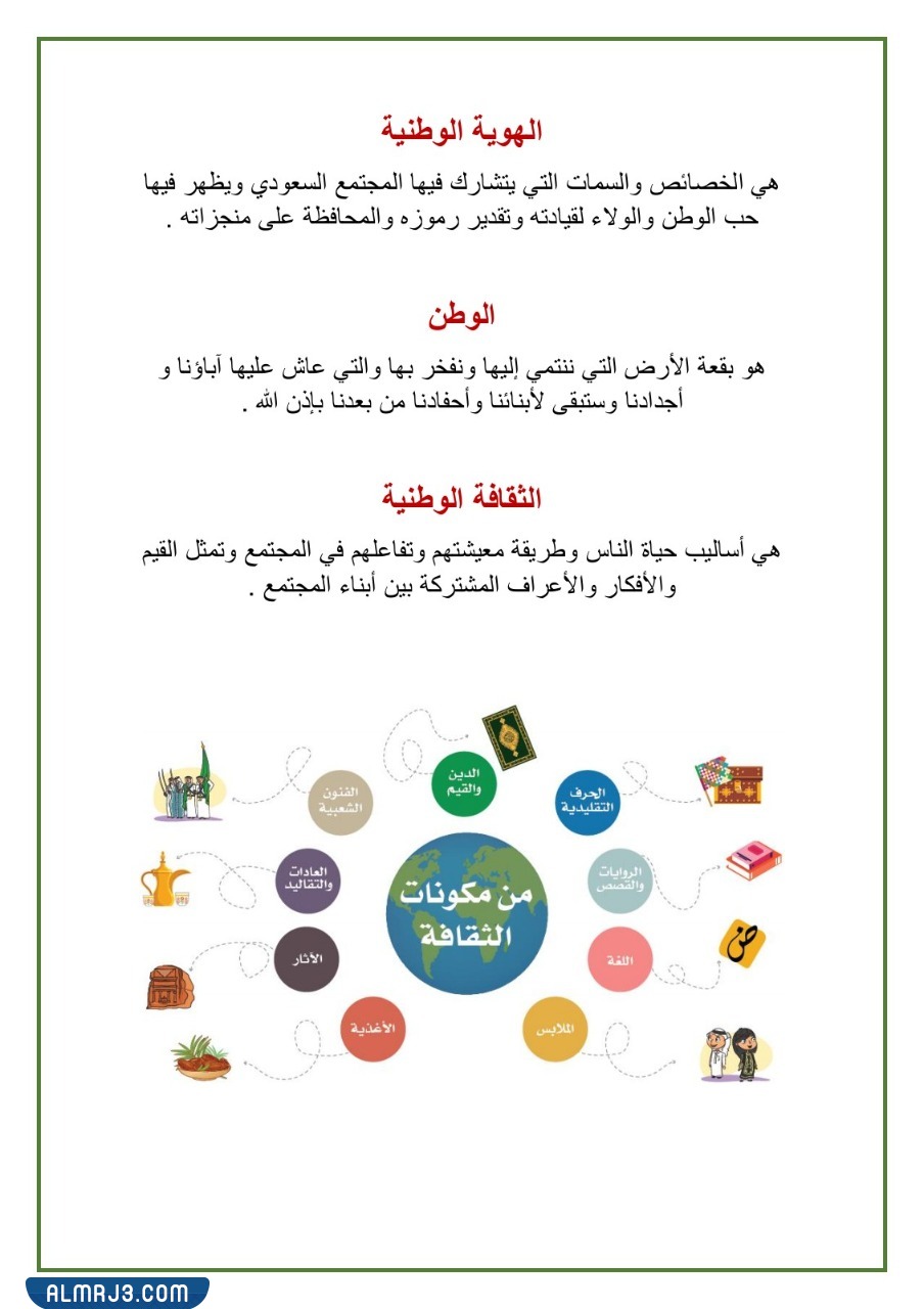 مطوية اجتماعيات للصف الرابع الفصل الاول