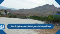 مياه الأودية تنساب في الشعاب عقب هطول الأمطار .