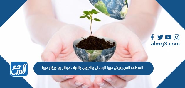 المنطقة التي يعيش فيها الإنسان والحيوان والنبات فيتأثر بها ويؤثر فيها