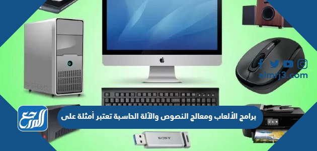 برامج الألعاب ومعالج النصوص والآلة الحاسبة تعتبر أمثلة على